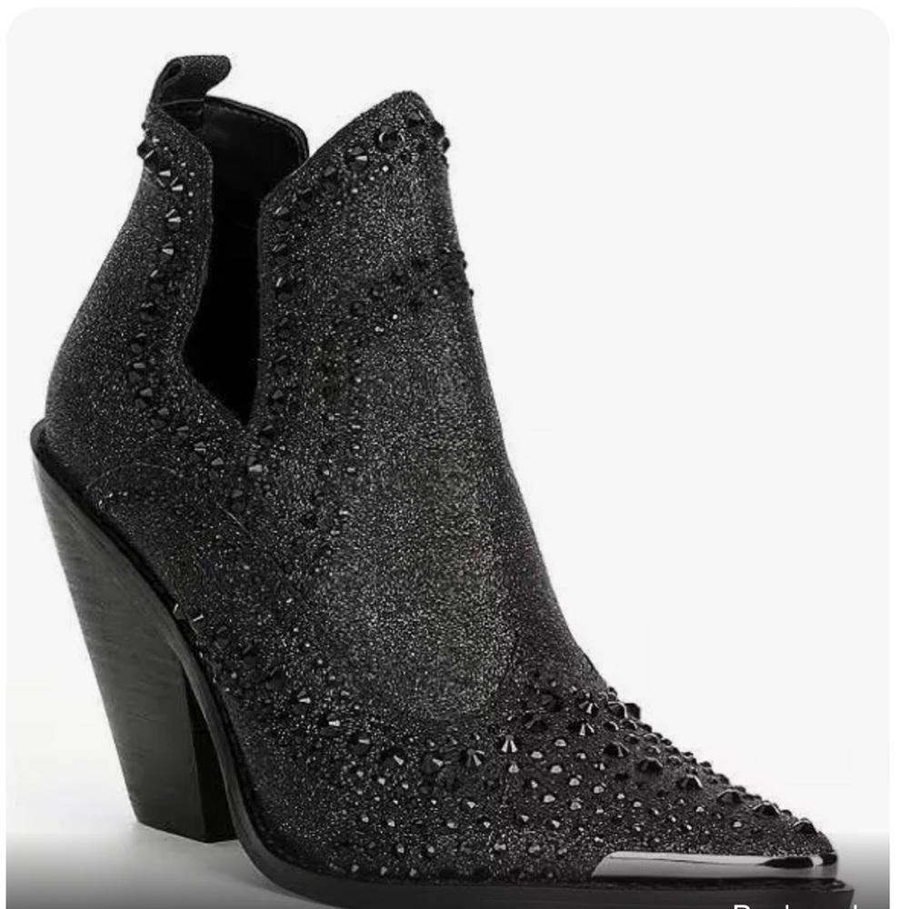 Gianni Bini Black Ankle Boots with Studded Detail